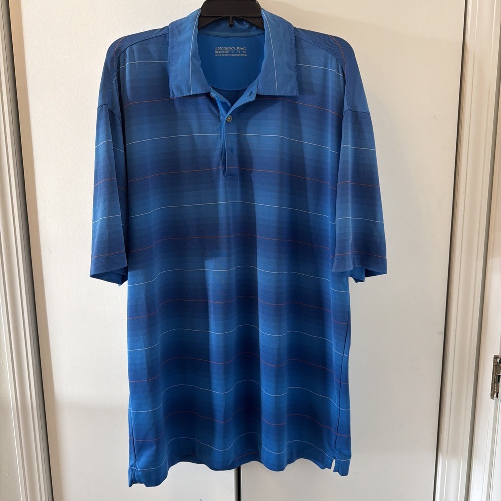 Nike Golf Fit Dry Polo Blue Striped XL
